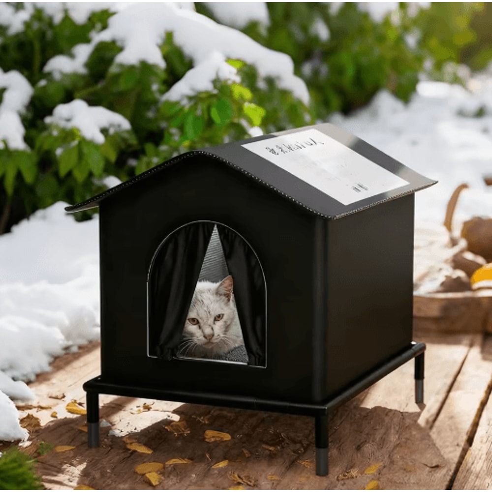 AllSeason Insulated Outdoor Cat House Waterproof Warm Shelter For Indoor Outdoor Cats 5