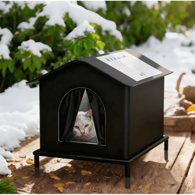 AllSeason Insulated Outdoor Cat House Waterproof Warm Shelter For Indoor Outdoor Cats 5