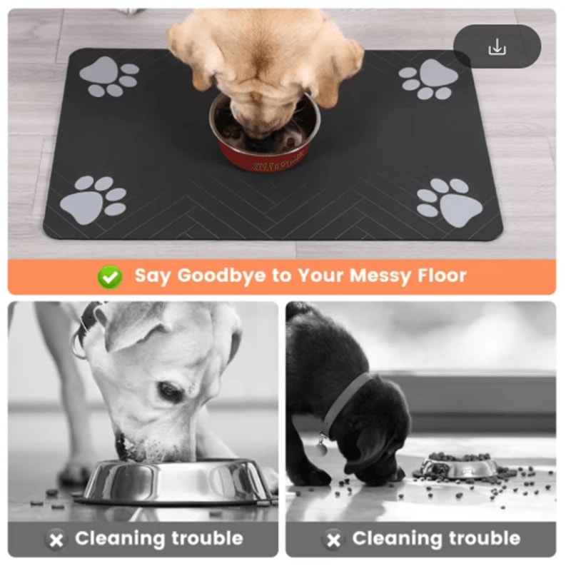 Waterproof QuickDry Pet Feeding Mat NonSlip Placemat For Dog Cat Bowls 11