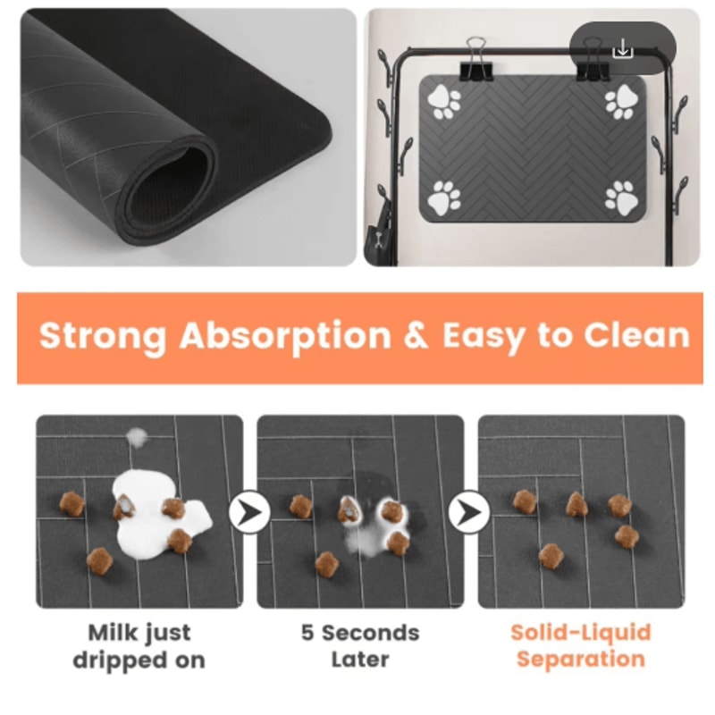 Waterproof QuickDry Pet Feeding Mat NonSlip Placemat For Dog Cat Bowls 12