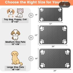 waterproof quick-dry pet feeding mat – non-slip placemat for dog & cat bowls