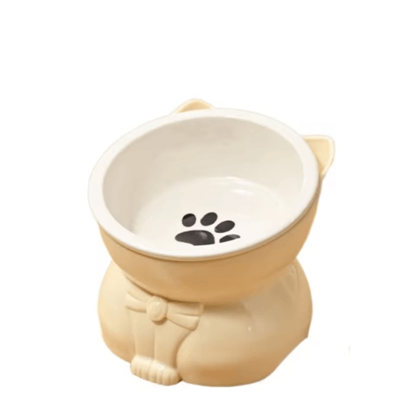 Creative Ceramic Cat Bowl Elevated Slanted Feeding Water Bowl For Cats And Small Dogs 1
