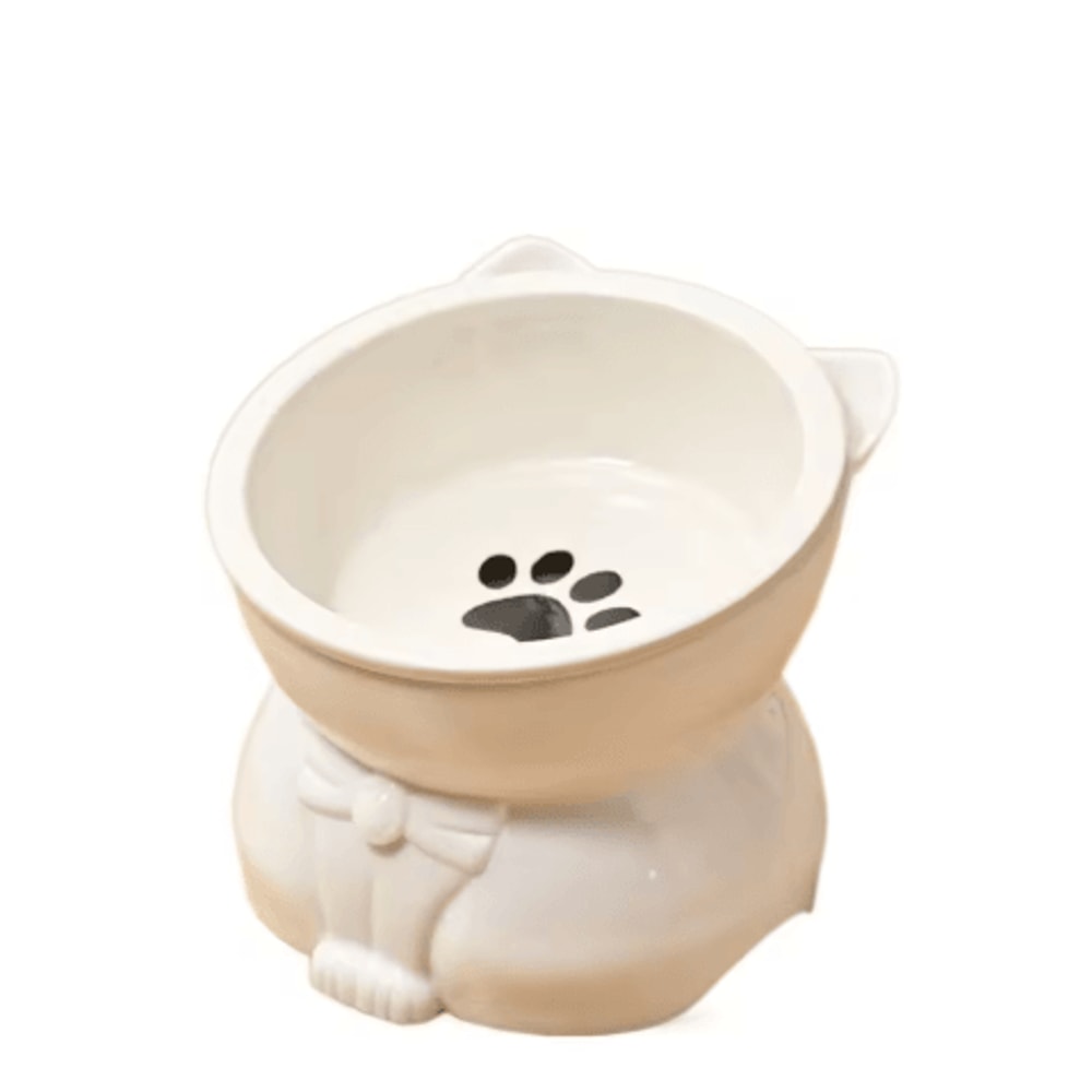 Creative Ceramic Cat Bowl Elevated Slanted Feeding Water Bowl For Cats And Small Dogs 2