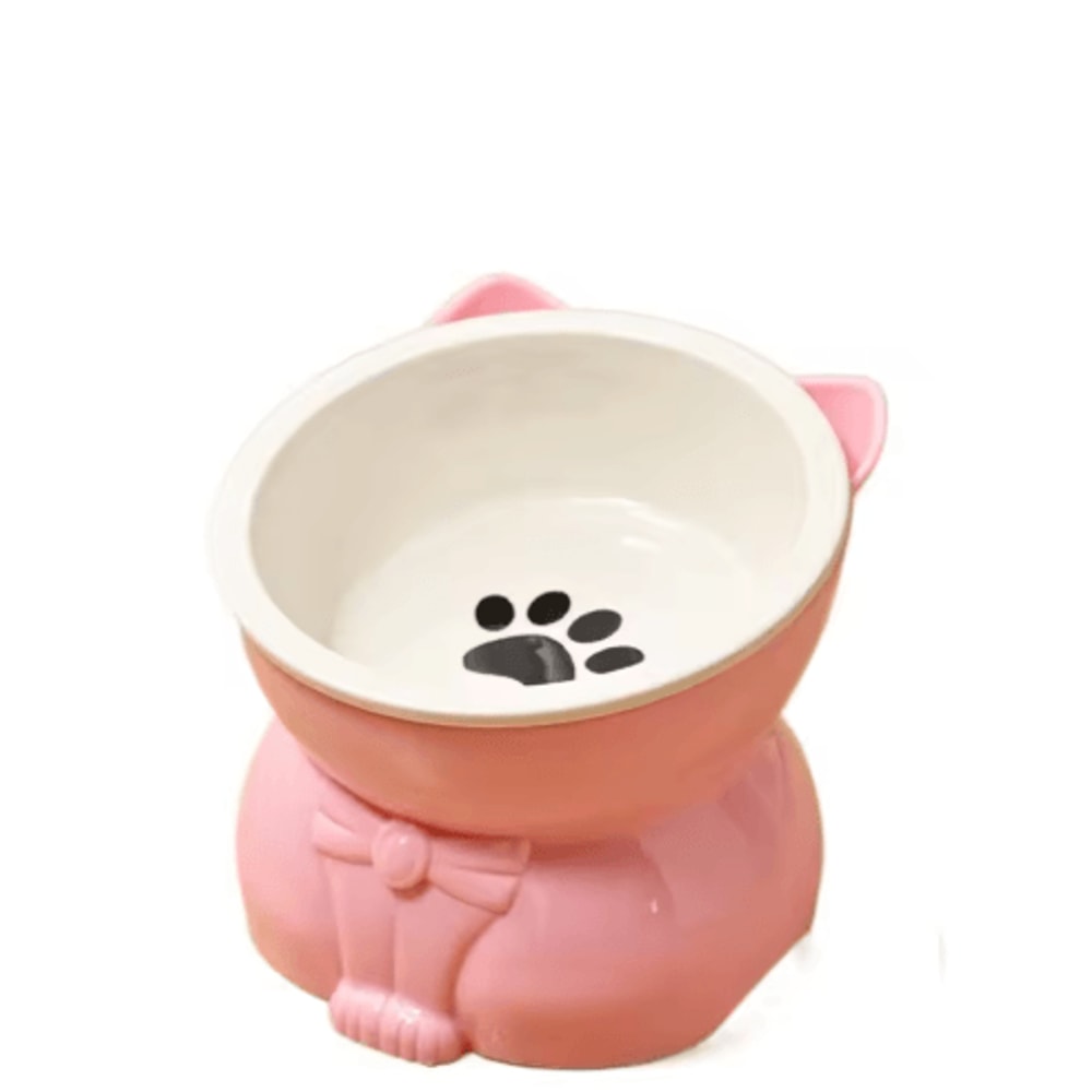 Creative Ceramic Cat Bowl Elevated Slanted Feeding Water Bowl For Cats And Small Dogs 5