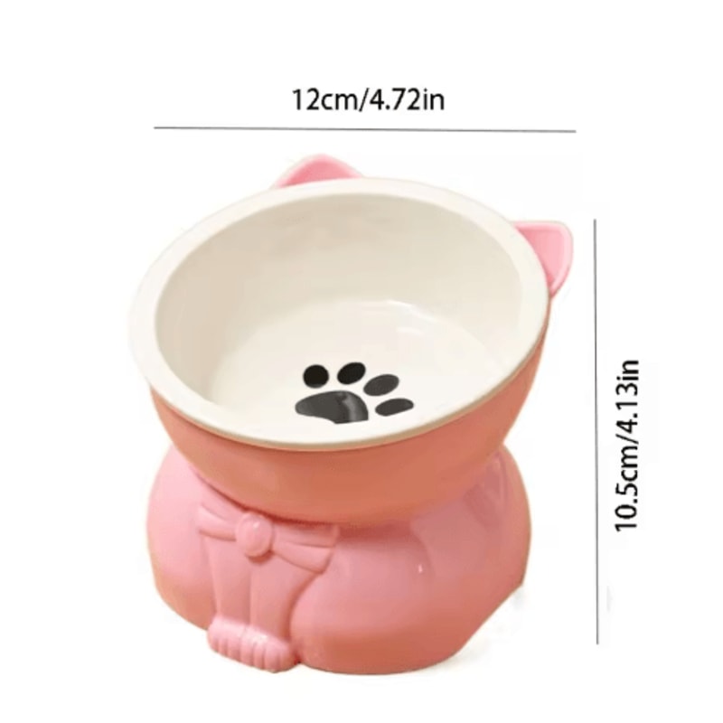 Creative Ceramic Cat Bowl Elevated Slanted Feeding Water Bowl For Cats And Small Dogs 6