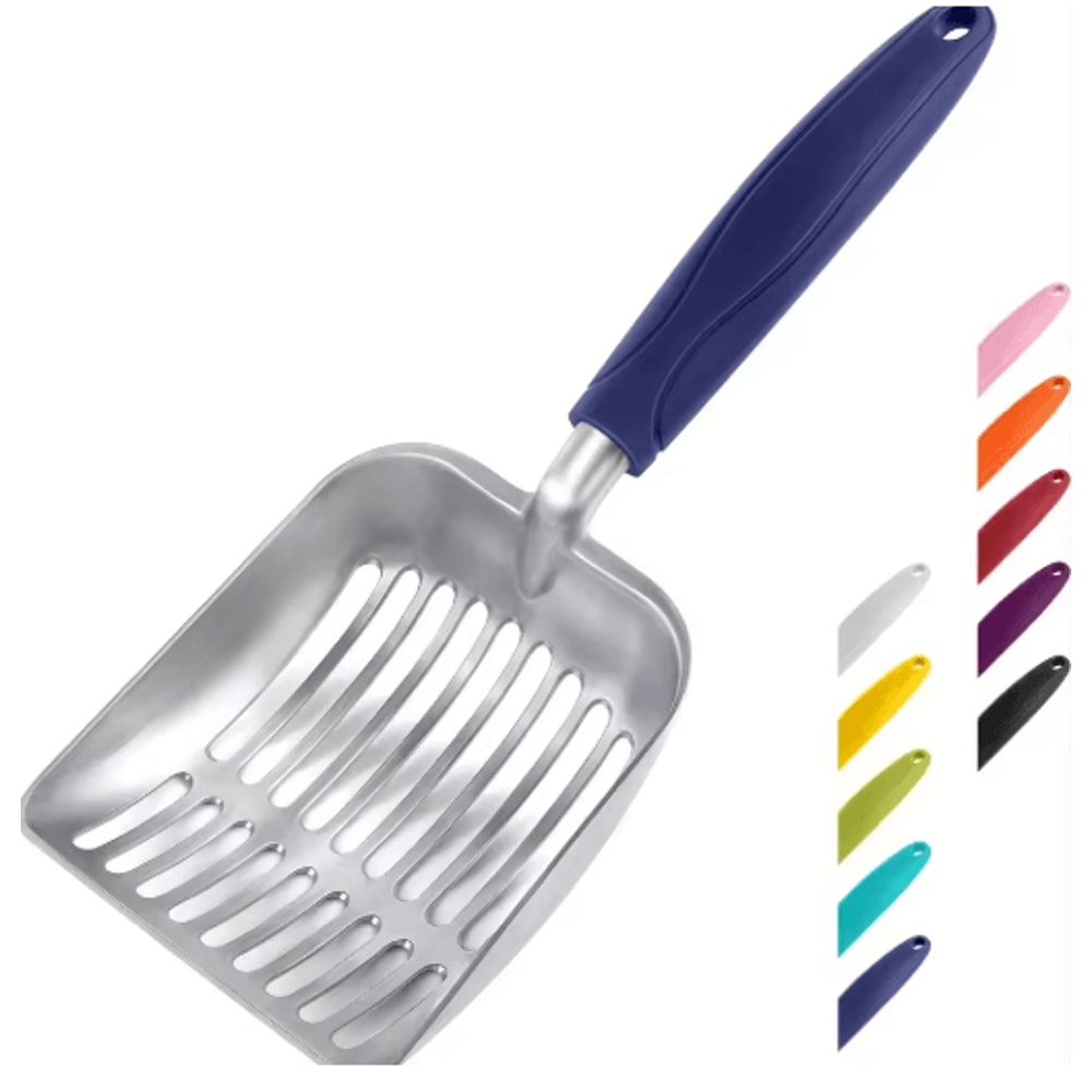 HeavyDuty Stainless Steel Cat Litter Scoop Long Handle Metal Sifter For Easy Cleaning 3