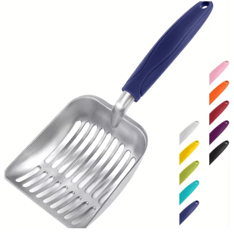 HeavyDuty Stainless Steel Cat Litter Scoop Long Handle Metal Sifter For Easy Cleaning 3