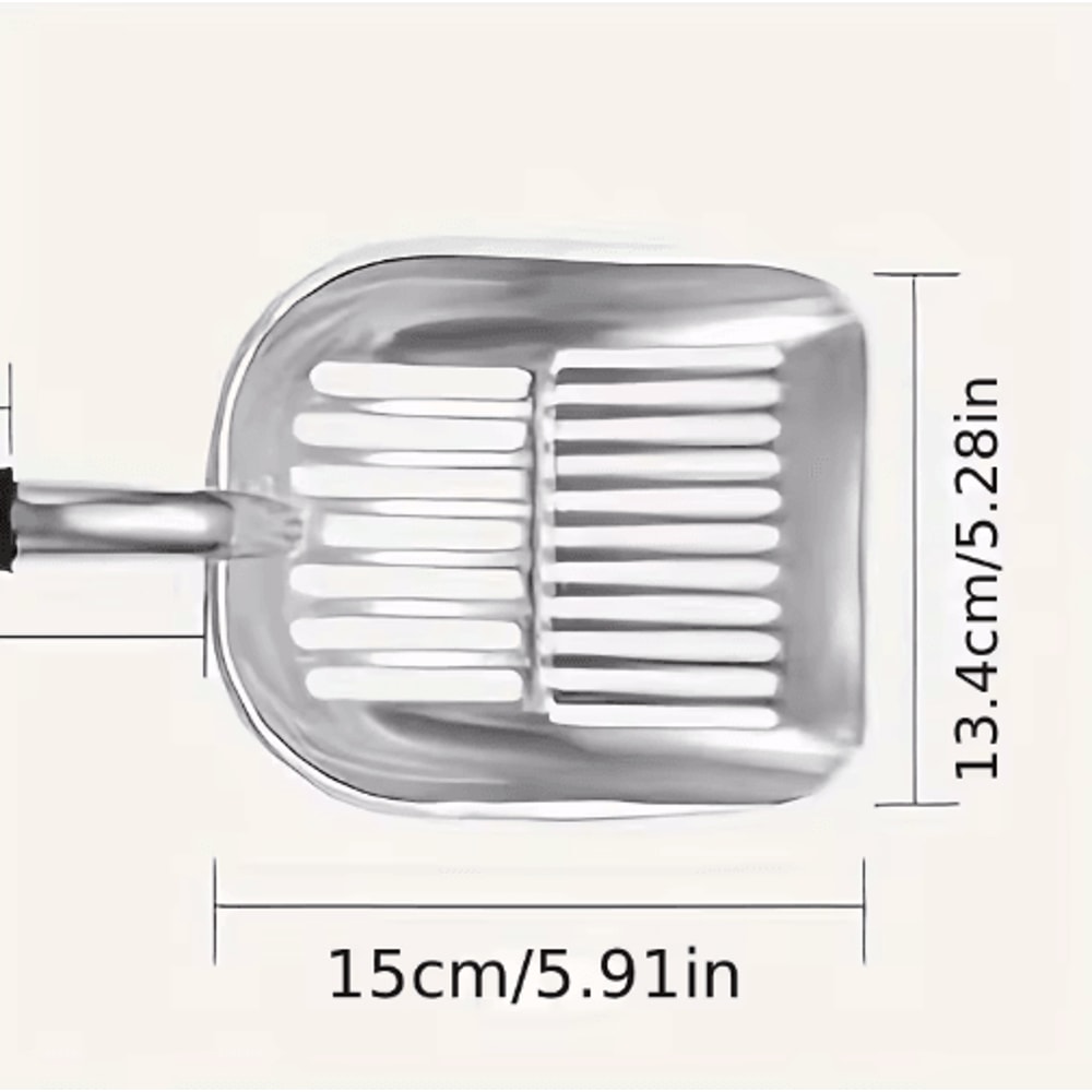 HeavyDuty Stainless Steel Cat Litter Scoop Long Handle Metal Sifter For Easy Cleaning 5