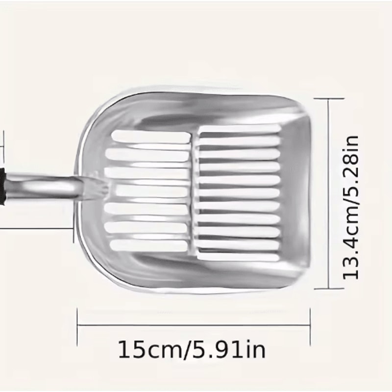 HeavyDuty Stainless Steel Cat Litter Scoop Long Handle Metal Sifter For Easy Cleaning 5