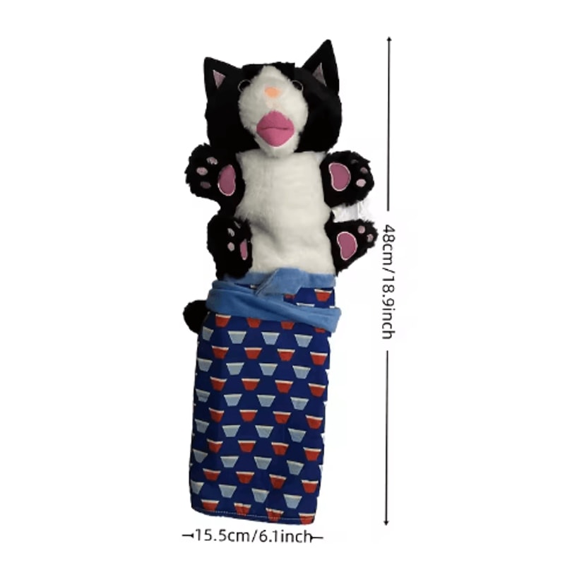 Interactive Wrestling Cat Puppet Toy Poseable Plush Animal For Indoor Play 3