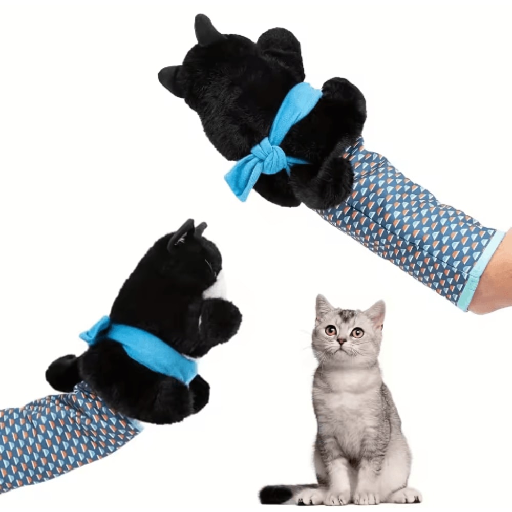 Interactive Wrestling Cat Puppet Toy Poseable Plush Animal For Indoor Play 0