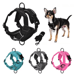 reflective pet harness & leash set – breathable vest for small & medium dogs and cats