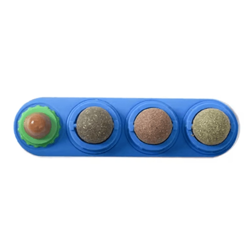 4in1 Rotating Catnip Silvervine Ball Toy WallMounted Dental Interactive Cat Treat Toy 2