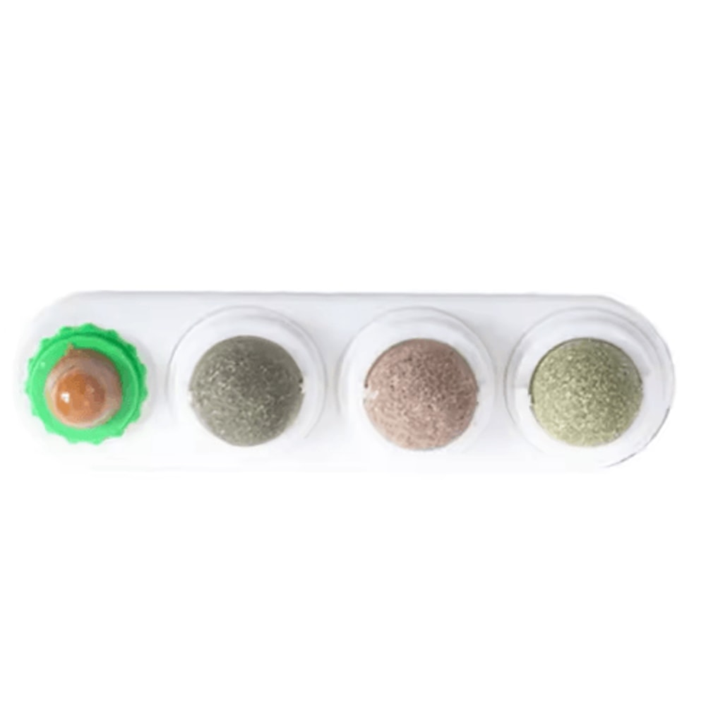4in1 Rotating Catnip Silvervine Ball Toy WallMounted Dental Interactive Cat Treat Toy 5