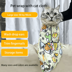 cat grooming wrap burrito – self-adherent anti-scratch restraint for nail trimming & grooming