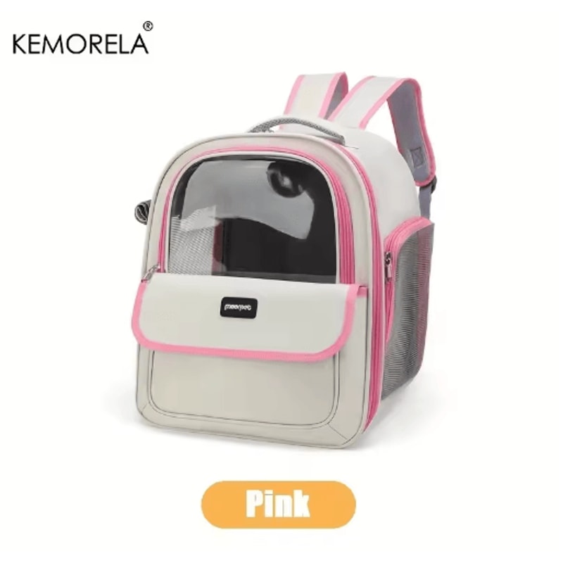 Large Capacity Foldable Pet Carrier Backpack Breathable Travel Backpack For Cats Dogs 1