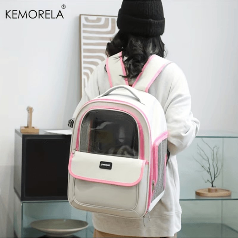Large Capacity Foldable Pet Carrier Backpack Breathable Travel Backpack For Cats Dogs 6
