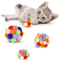 Colorful Plush Bell Ball Cat Toys Interactive Pom Pom Bouncy Balls For Cats 0