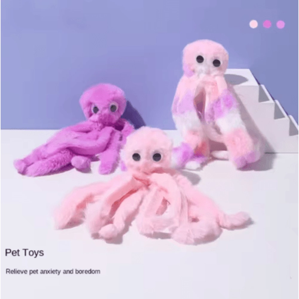 Cute Octopus Plush Pet Toy BiteResistant Interactive Toy For Cats Dogs 5