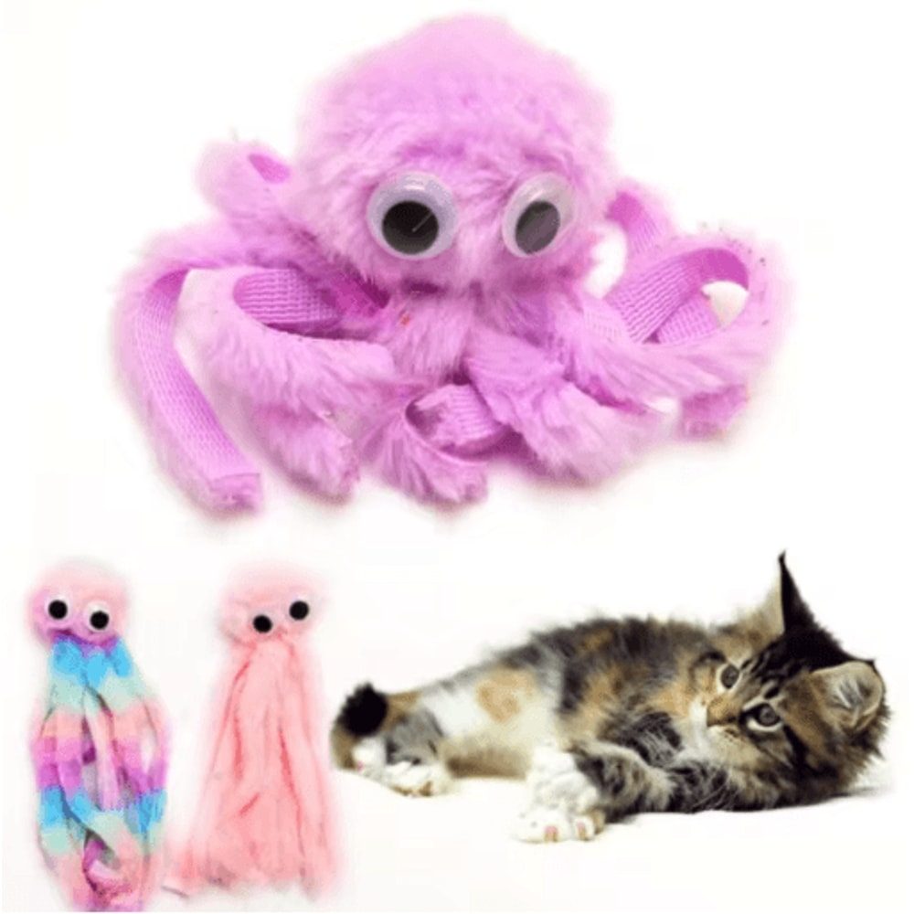 Cute Octopus Plush Pet Toy BiteResistant Interactive Toy For Cats Dogs 0