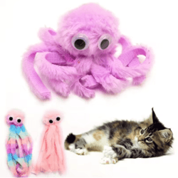 cute octopus plush pet toy – bite-resistant interactive toy for cats & dogs