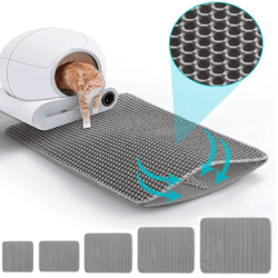 large double-layer cat litter mat waterproof non-slip litter trapping pad