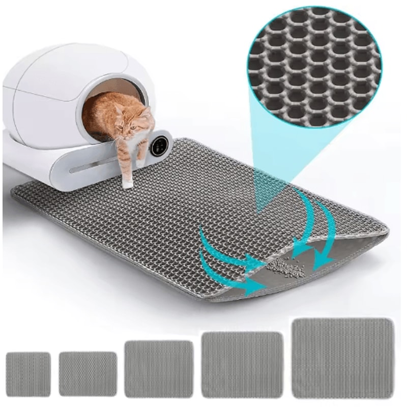 Large DoubleLayer Cat Litter Mat Waterproof NonSlip Litter Trapping Pad 0