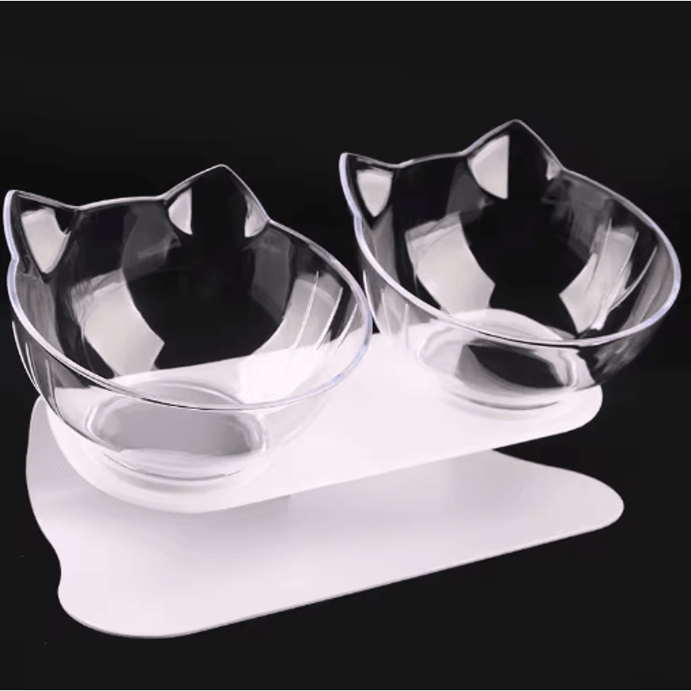 NonSlip Double Elevated Cat Bowl Set Inclined Food Water Feeder For Cats And Small Dogs 10