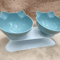 NonSlip Double Elevated Cat Bowl Set Inclined Food Water Feeder For Cats And Small Dogs 4