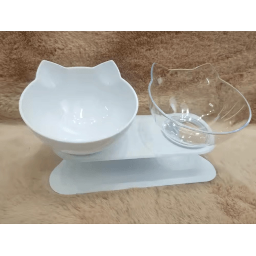 NonSlip Double Elevated Cat Bowl Set Inclined Food Water Feeder For Cats And Small Dogs 5