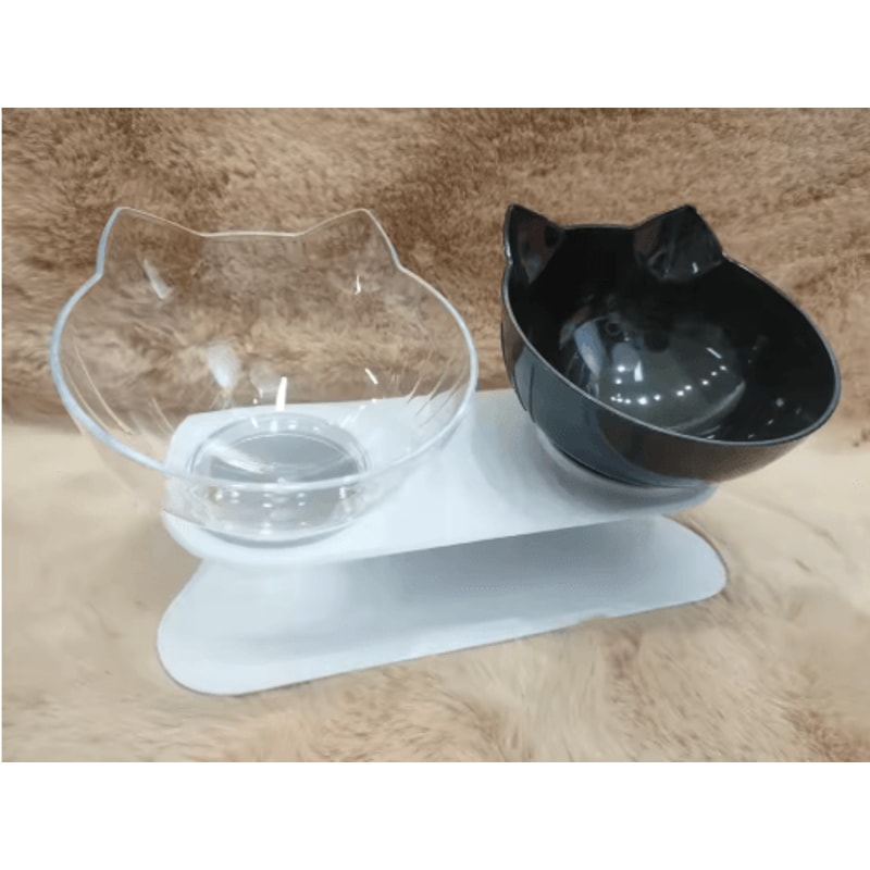 NonSlip Double Elevated Cat Bowl Set Inclined Food Water Feeder For Cats And Small Dogs 6