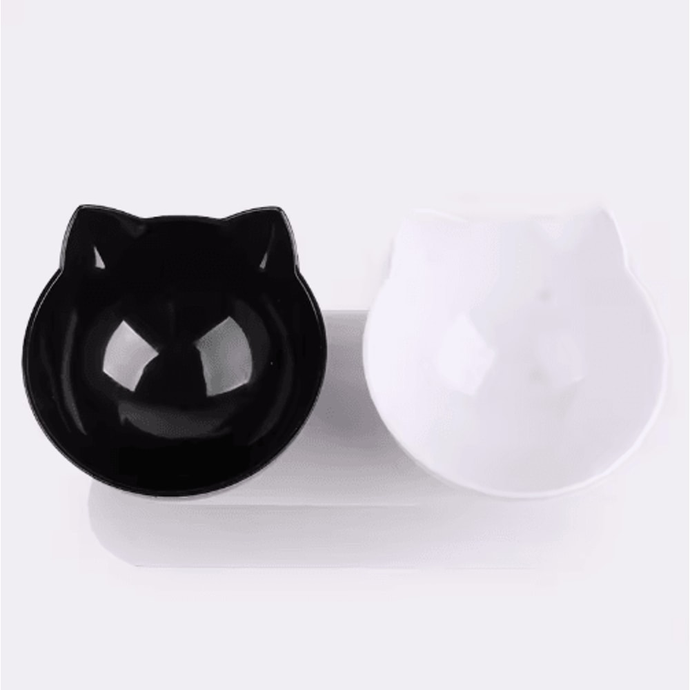 NonSlip Double Elevated Cat Bowl Set Inclined Food Water Feeder For Cats And Small Dogs 7