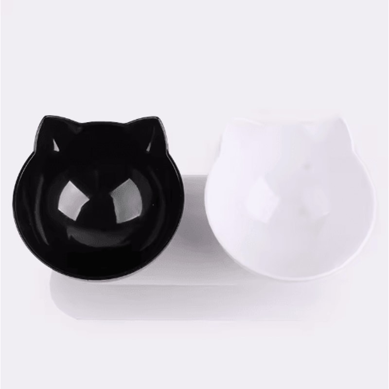 NonSlip Double Elevated Cat Bowl Set Inclined Food Water Feeder For Cats And Small Dogs 7
