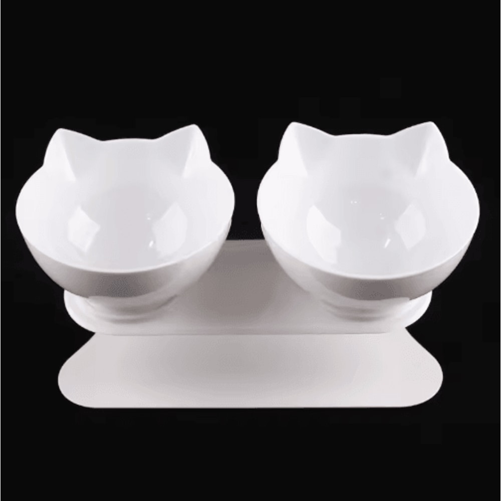 NonSlip Double Elevated Cat Bowl Set Inclined Food Water Feeder For Cats And Small Dogs 8