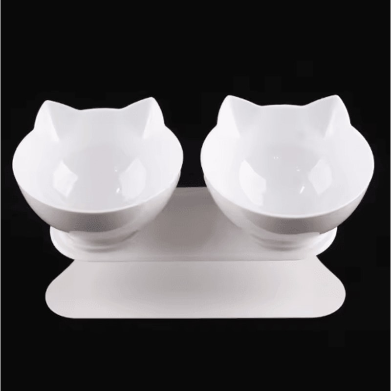 NonSlip Double Elevated Cat Bowl Set Inclined Food Water Feeder For Cats And Small Dogs 8