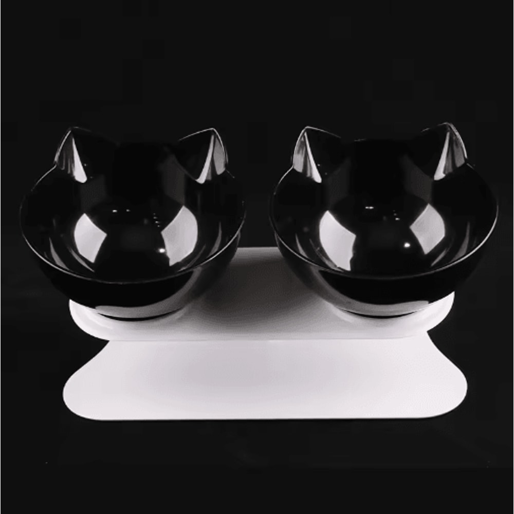 NonSlip Double Elevated Cat Bowl Set Inclined Food Water Feeder For Cats And Small Dogs 9