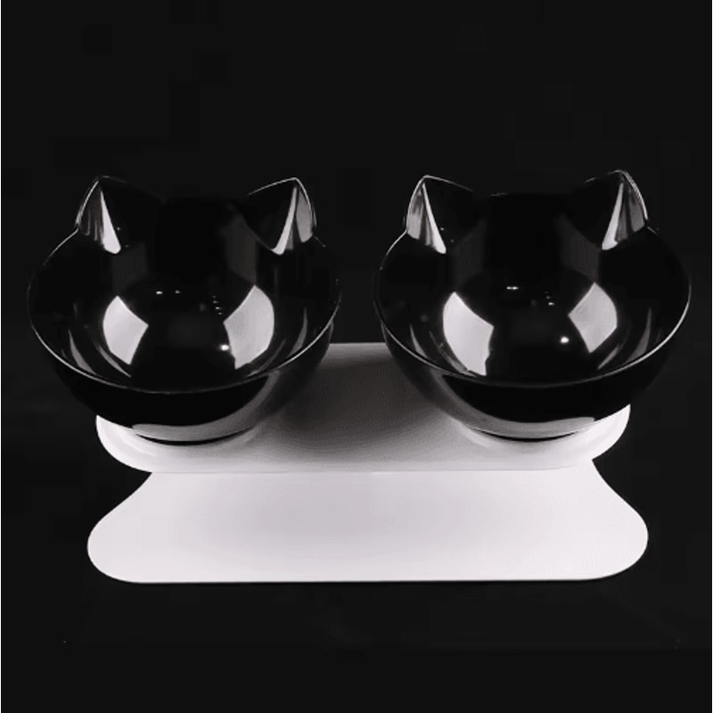 NonSlip Double Elevated Cat Bowl Set Inclined Food Water Feeder For Cats And Small Dogs 9