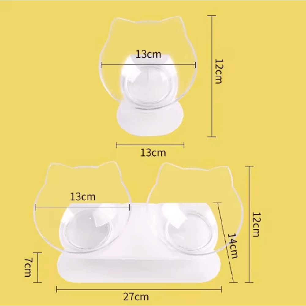 NonSlip Double Elevated Cat Bowl Set Inclined Food Water Feeder For Cats And Small Dogs 17