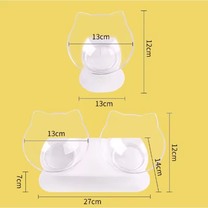 NonSlip Double Elevated Cat Bowl Set Inclined Food Water Feeder For Cats And Small Dogs 17