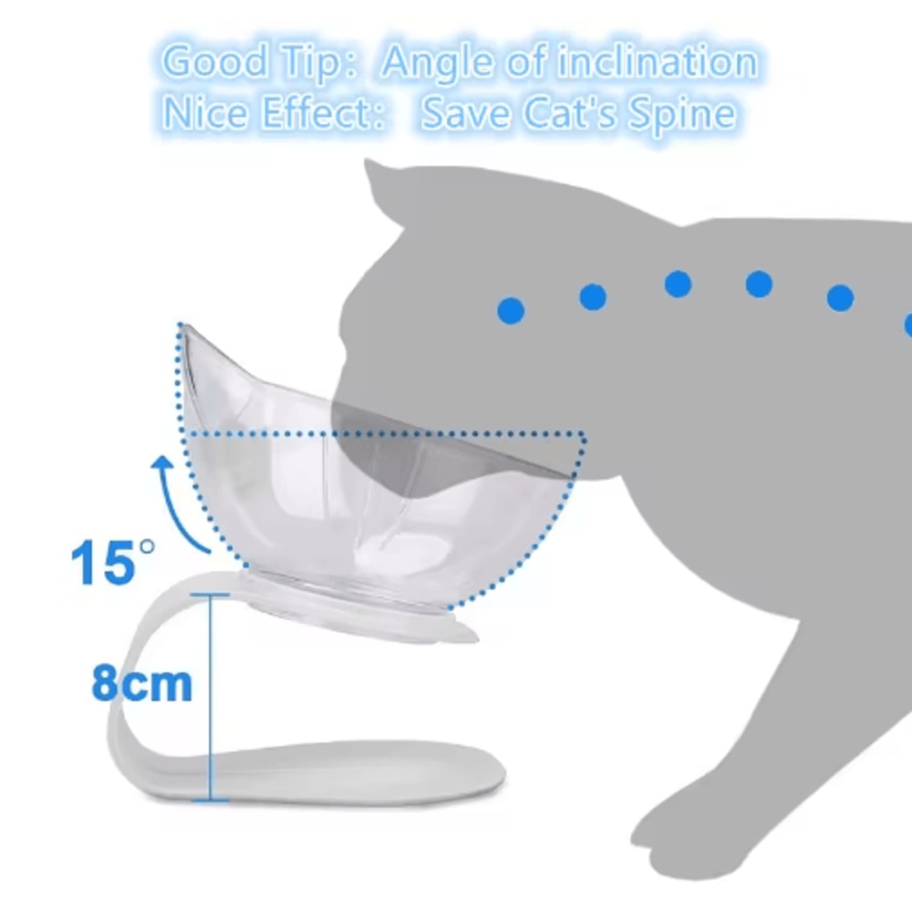 NonSlip Double Elevated Cat Bowl Set Inclined Food Water Feeder For Cats And Small Dogs 19