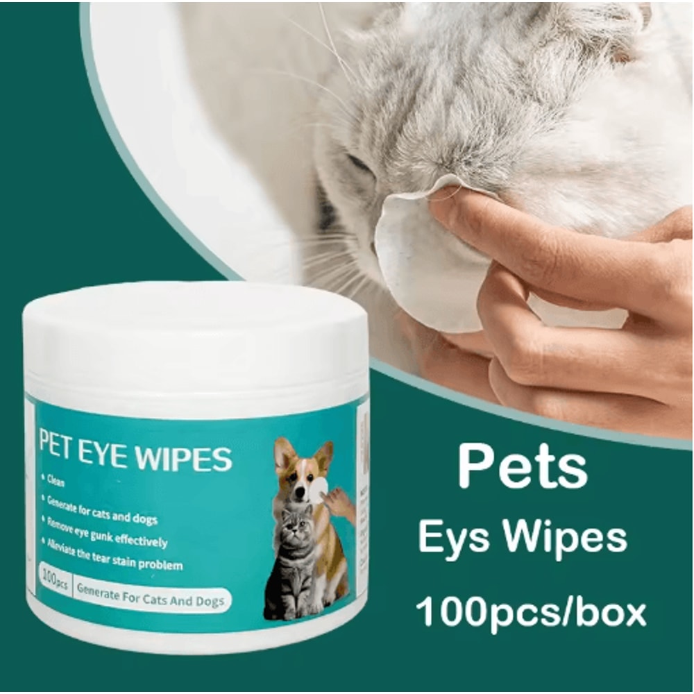 100PCS Pet Tear Stain Remover Wipes Gentle Eye Cleaning Wipes For Cats Dogs 0