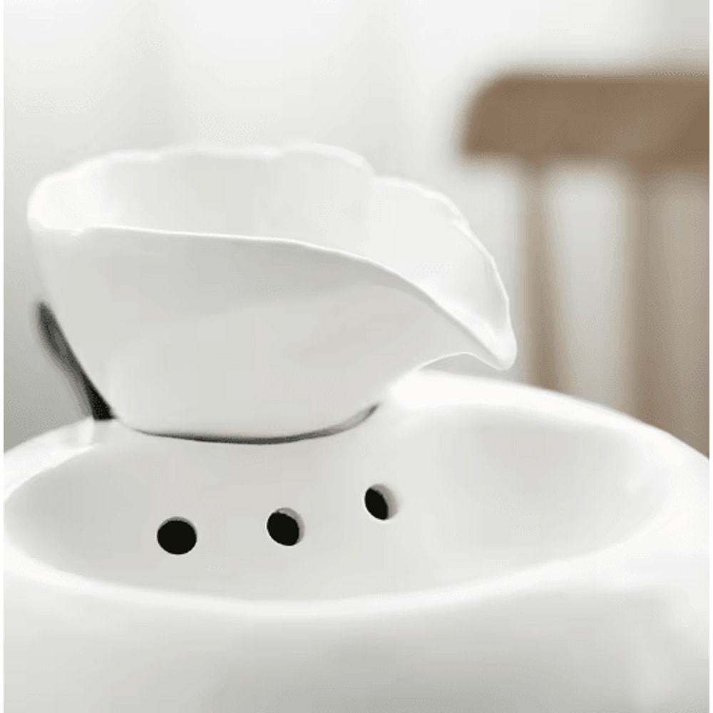 Ceramic Automatic Cat Water Fountain Leaf Design Circulating Filter Water Dispenser 3