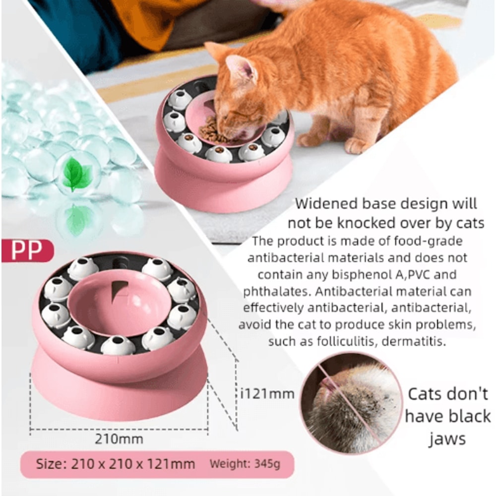 Multifunctional Puzzle Slow Feeder Cat Bowl Interactive Food Dispensing Toy For Cats 3