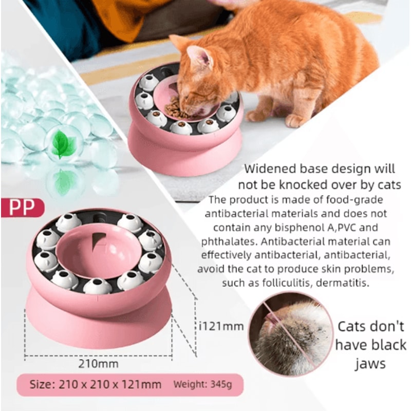 Multifunctional Puzzle Slow Feeder Cat Bowl Interactive Food Dispensing Toy For Cats 3