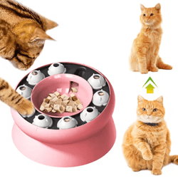 multifunctional puzzle slow feeder cat bowl interactive food dispensing toy for cats