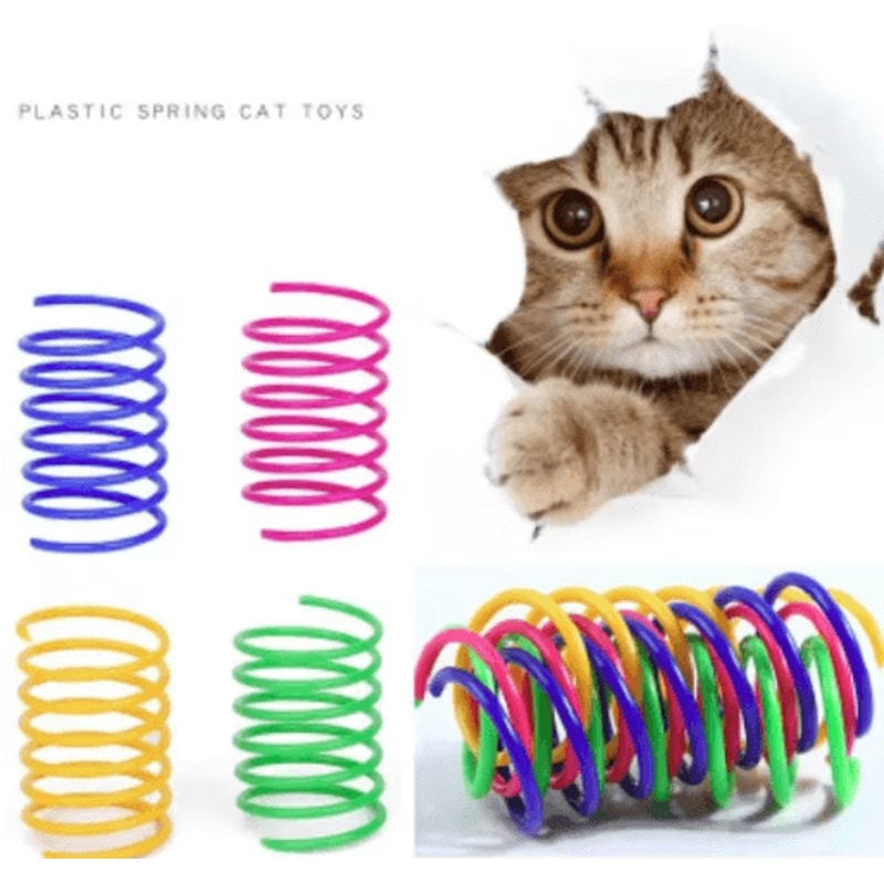 Interactive Cat Spring Toy Set Colorful Cat Spring Toys For Indoor Hunting Play 1