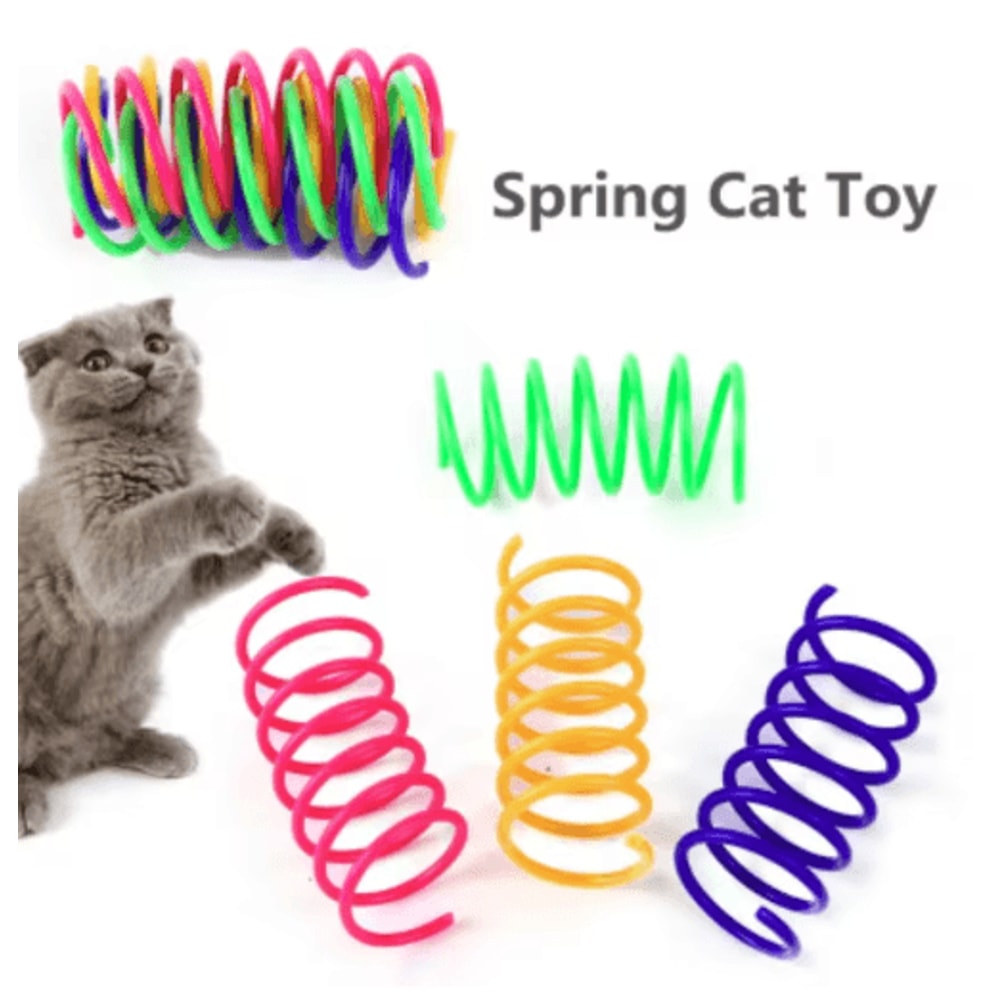 Interactive Cat Spring Toy Set Colorful Cat Spring Toys For Indoor Hunting Play 2