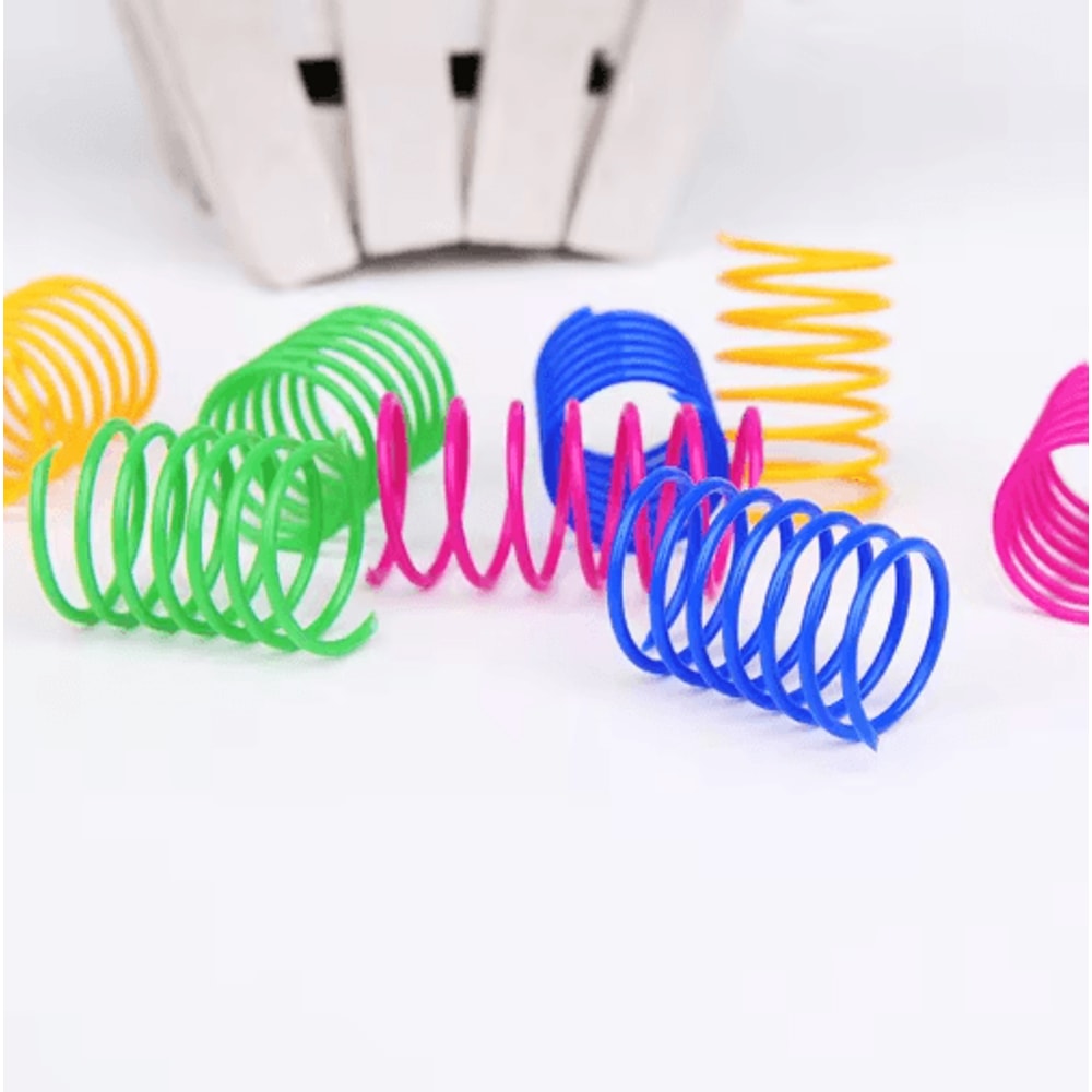 Interactive Cat Spring Toy Set Colorful Cat Spring Toys For Indoor Hunting Play 4