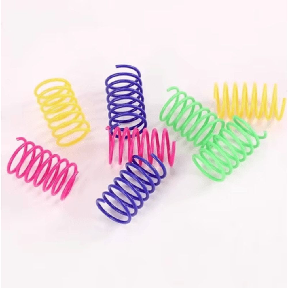 Interactive Cat Spring Toy Set Colorful Cat Spring Toys For Indoor Hunting Play 5
