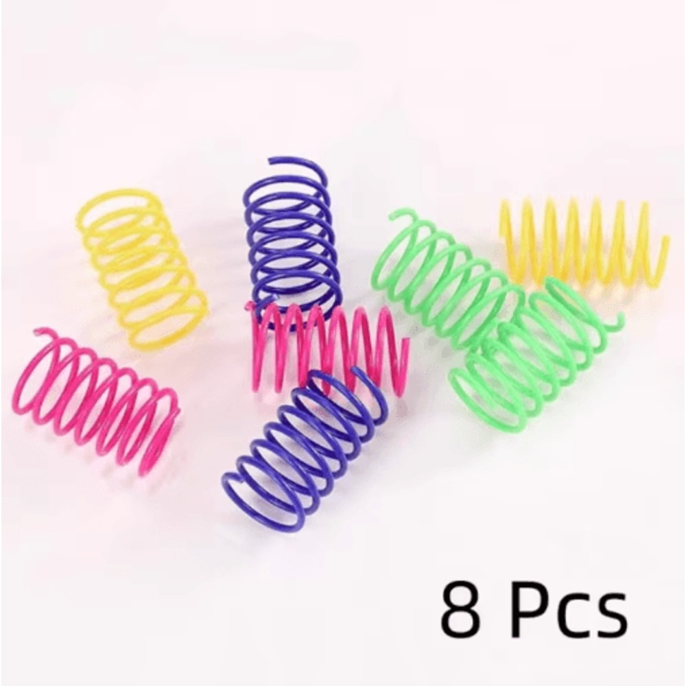 Interactive Cat Spring Toy Set Colorful Cat Spring Toys For Indoor Hunting Play 6